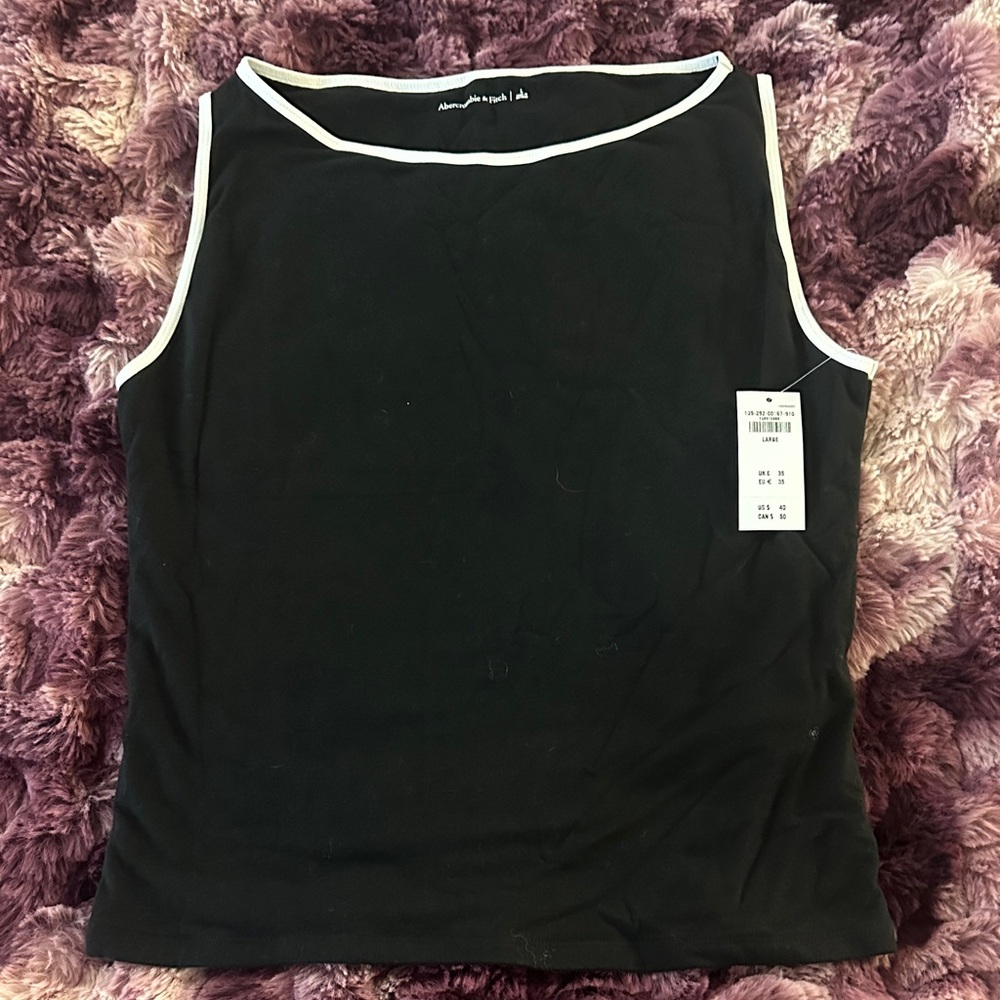 Abercrombie & Fitch Black Tank Top with White Trim